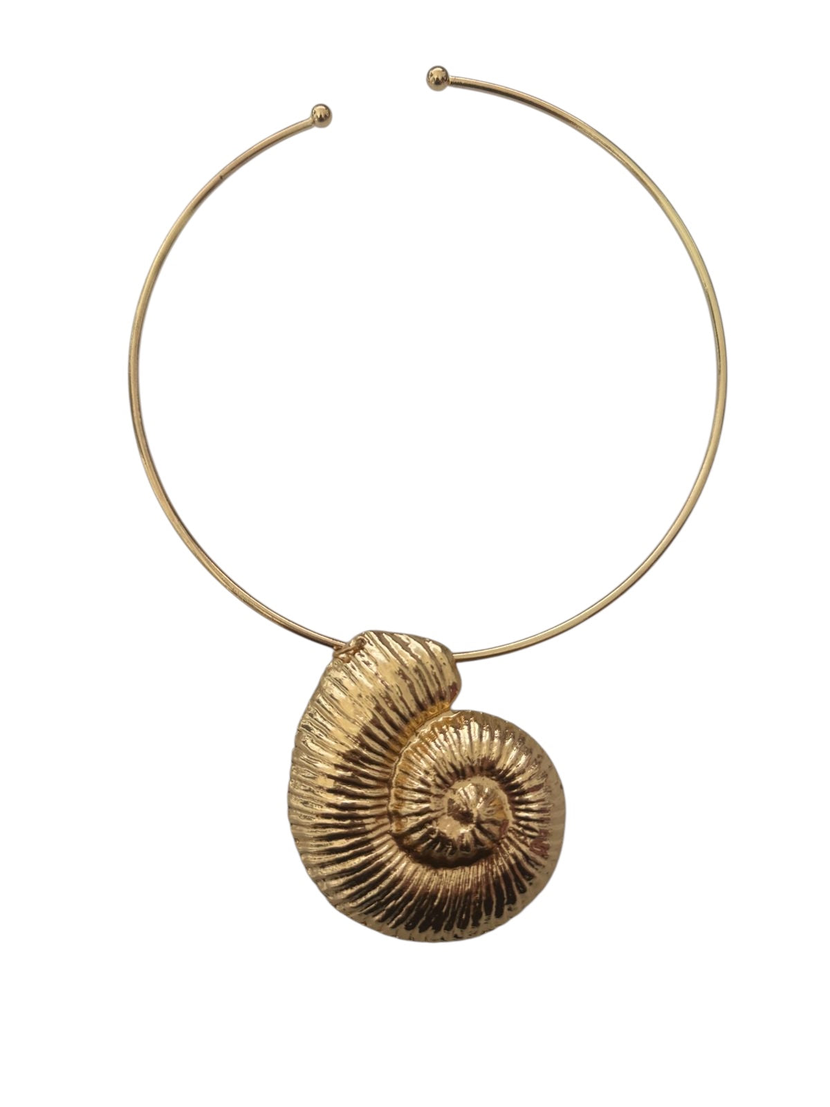 Brass necklace with shell - w365