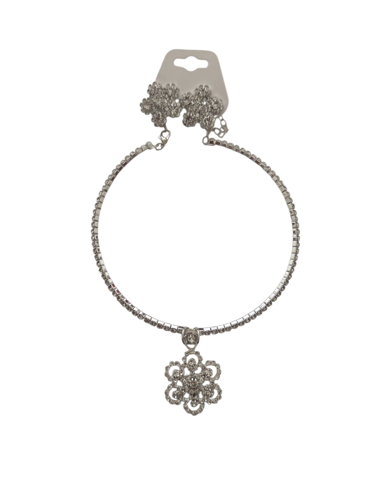 Set colier și cercei cu strasuri - w378