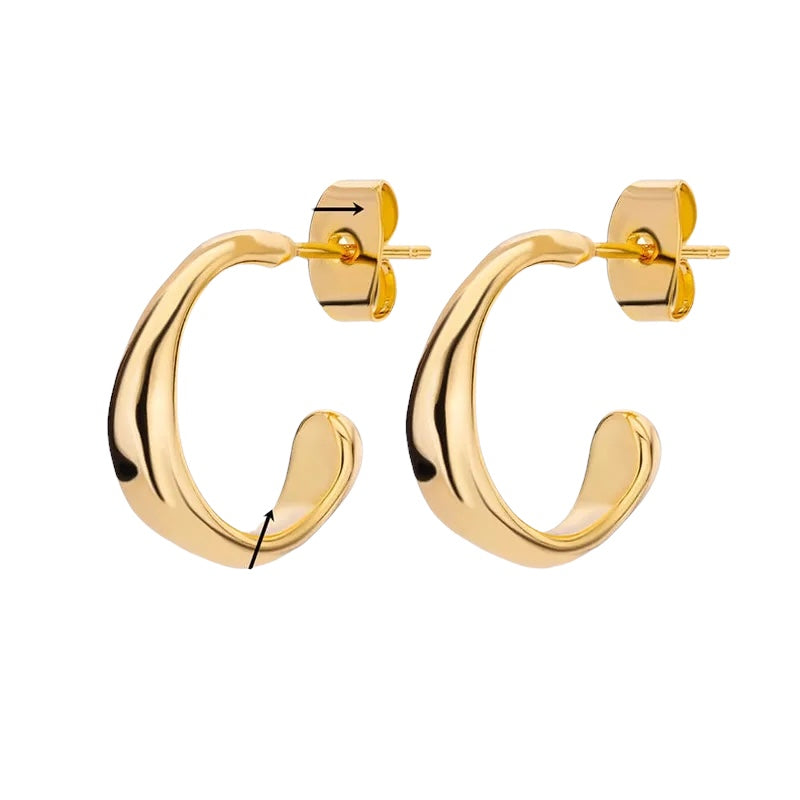 Earrings of steel gold - EA584