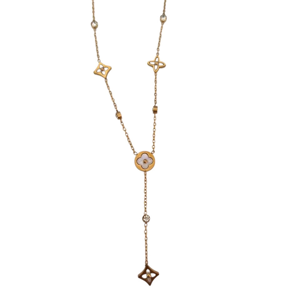 Κολιέ ατσάλινο χρυσό - w589