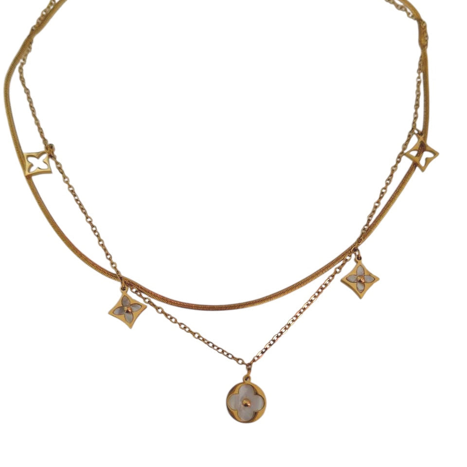 Κολιέ ατσάλινο χρυσό - w590