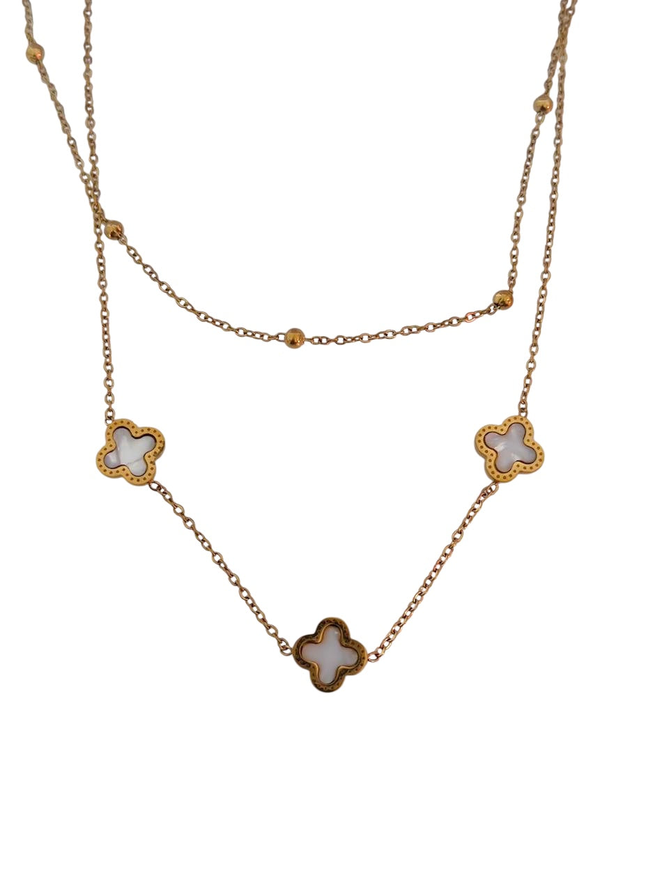 Κολιέ ατσάλινο χρυσό - w591