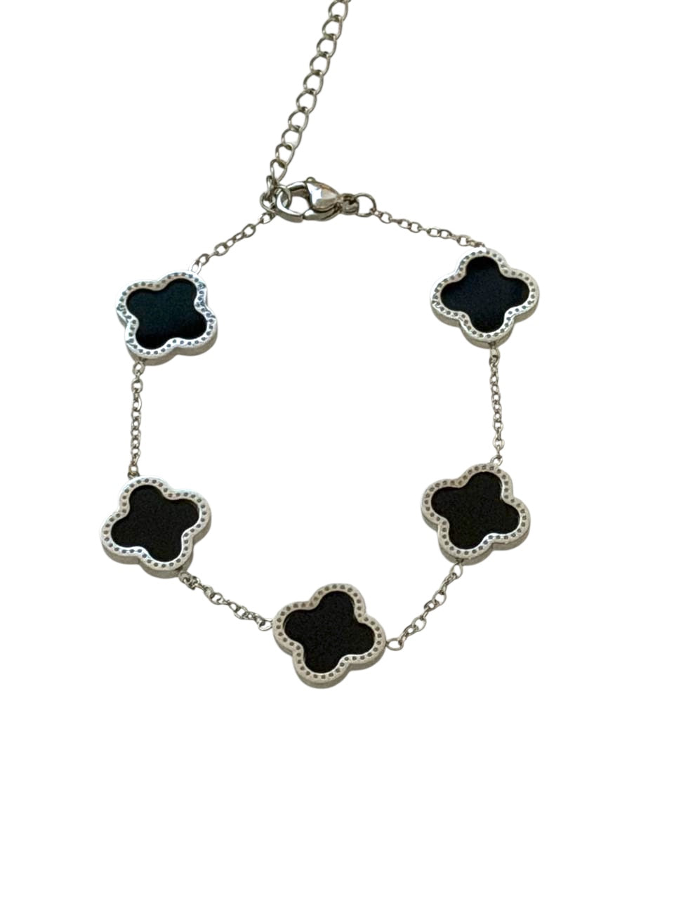 Βραχιόλι ατσάλινο με μαύρους κυκλικούς σταυρούς - w603