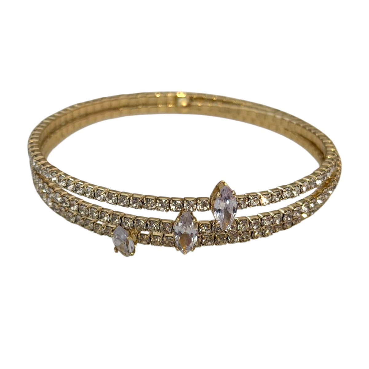 Βραχιόλι ορειχάλκιν με στρας -w642