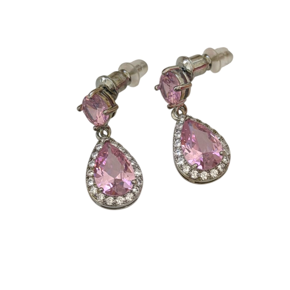 Σκουλαρίκια ορειχάλκινα με zircon -w644