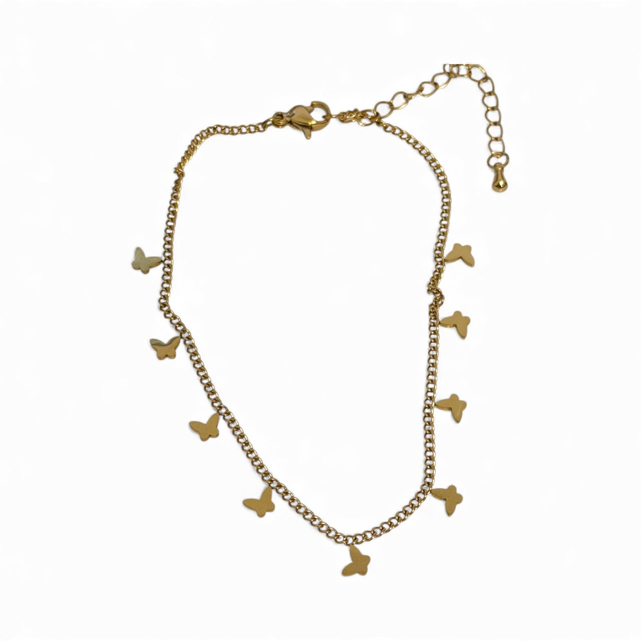 Κολιέ ατσάλινο με πεταλούδες -w671