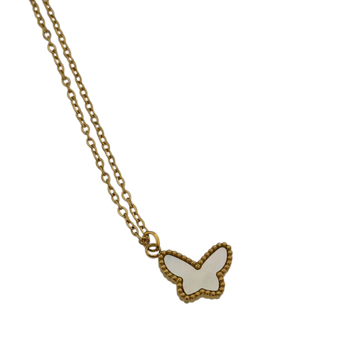 Κολιέ ατσάλινο με πεταλούδα -w672