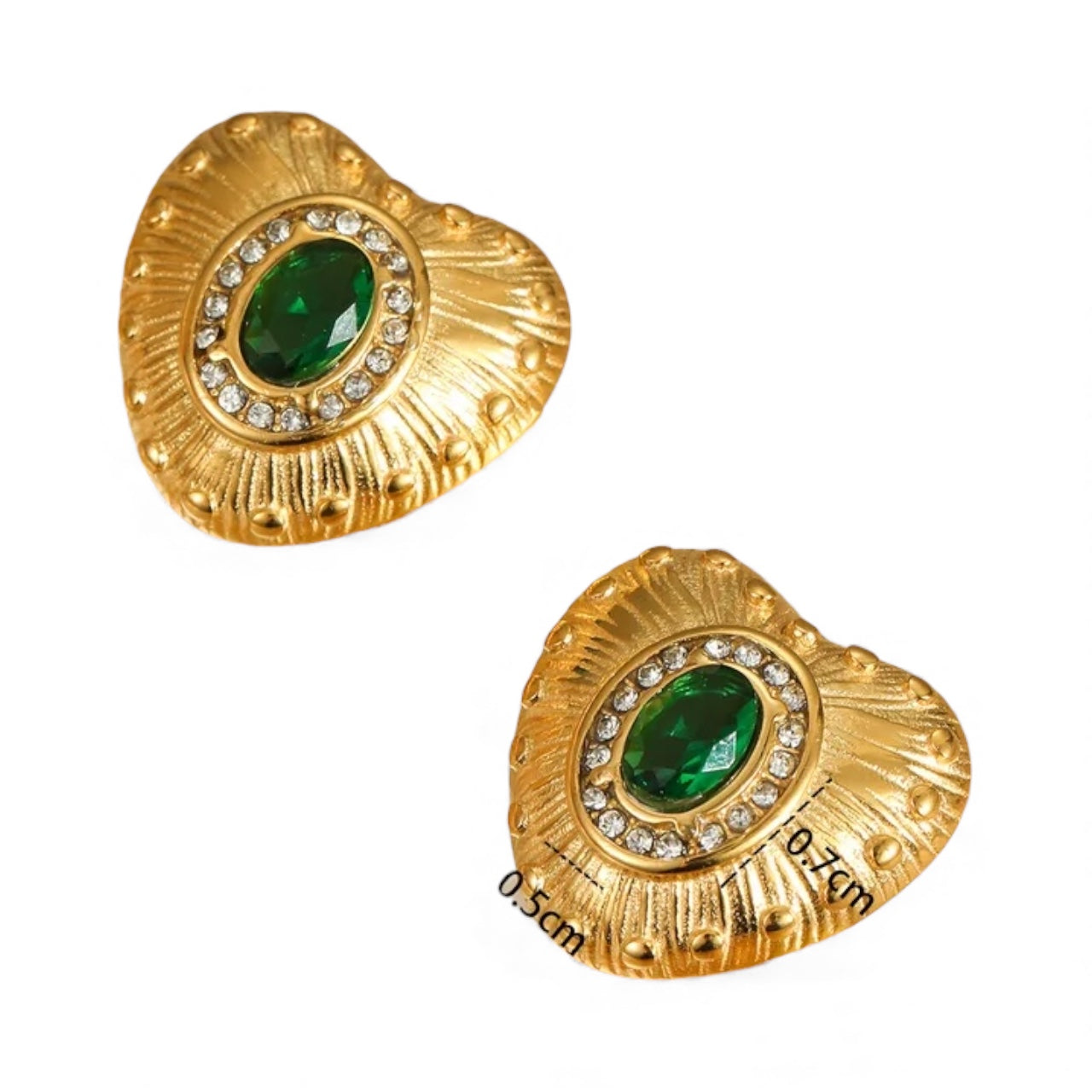 Σκουλαρίκια ατσάλινα με καρδιές - w677