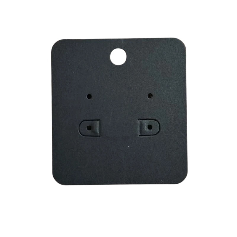 Καρτελάκια kraft μαύρα για σκουλαρίκια 6x6.5 50τμχ - P084