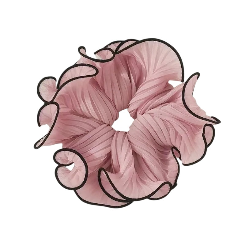 Λαστιχάκι scrunchie τούλινο ροζ- HA046