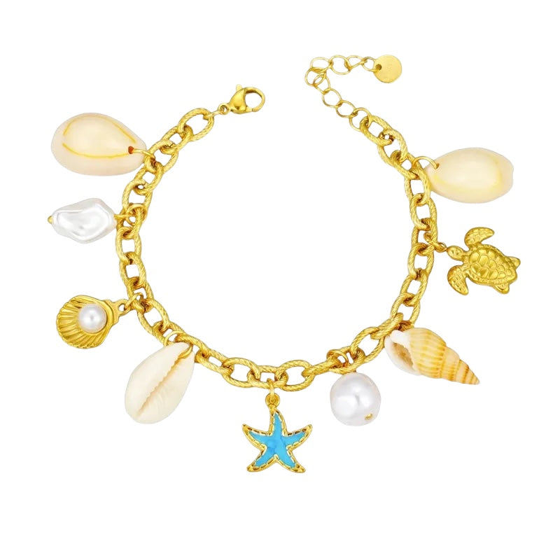 Βραχιόλι ατσάλινο με καλοκαιρινά charms- BR432