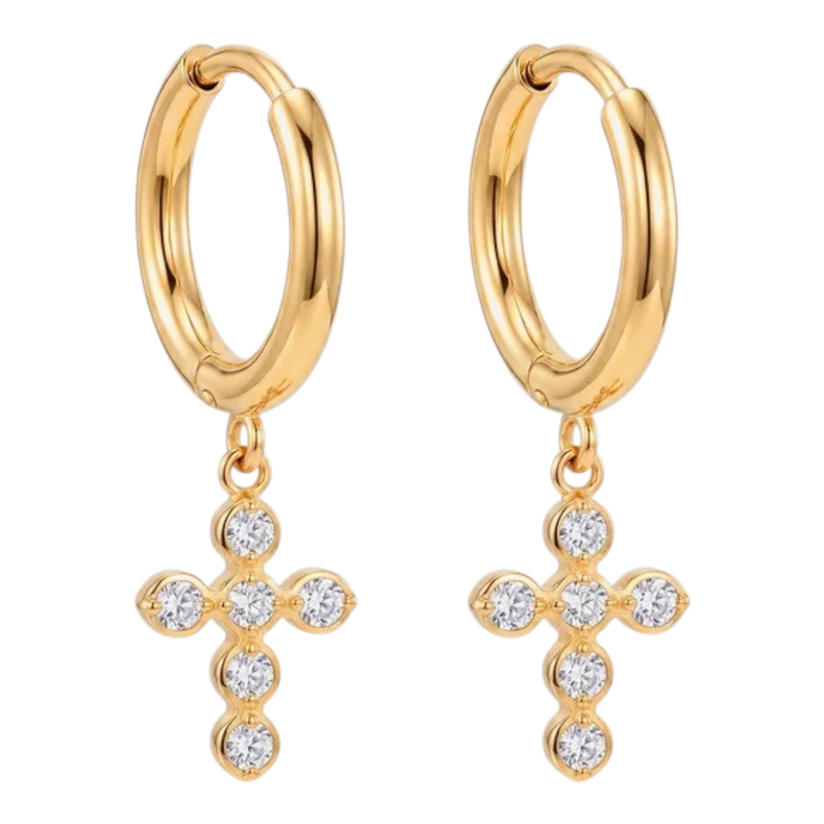 Pendientes estrella de mar de acero con piedras azules- EA681