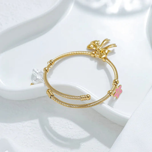 Brățară cu arc din oțel placat cu aur-BR172