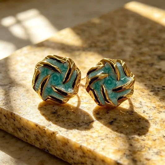 Boucles d'oreilles acier bleu - EA477