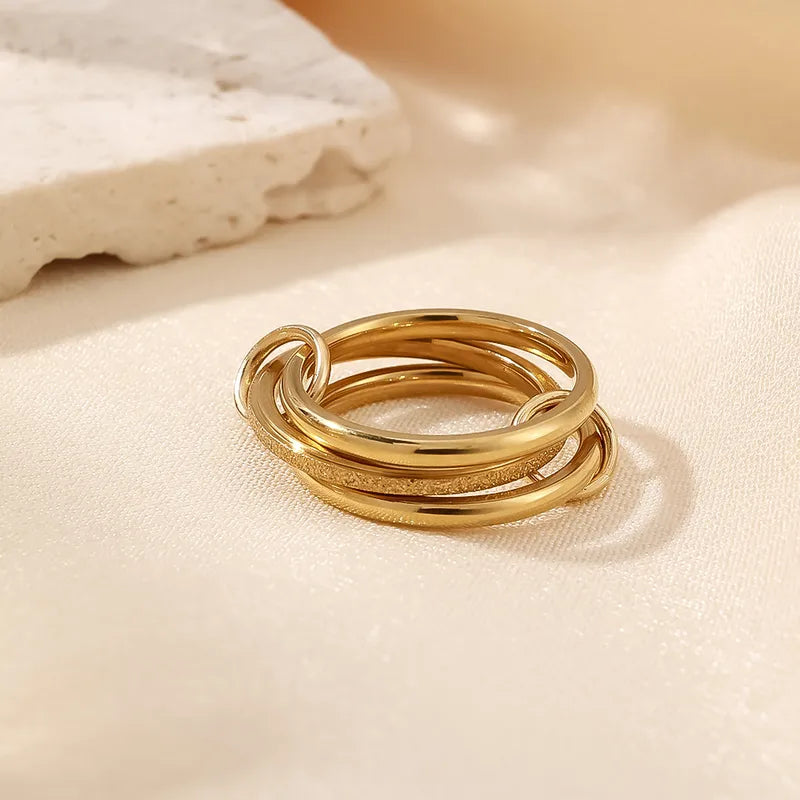 Δαχτυλίδι επιχρυσωμένο ατσάλι τριπλό-R261