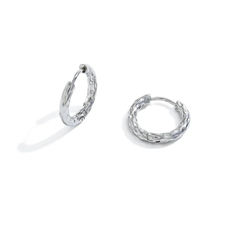 Cercei cu cerc din oțel cu nervuri-EA150