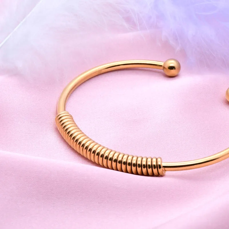 Βραχιόλι ατσάλι χρυσό ανοιχτό-BR325