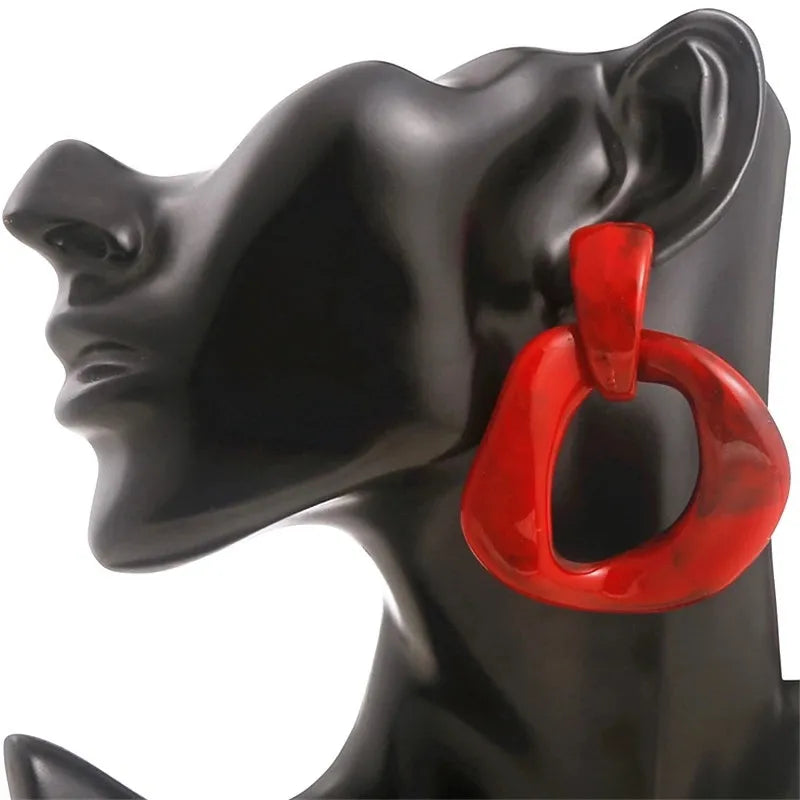 Σκουλαρίκια κόκκινα ακρυλικά - EA555