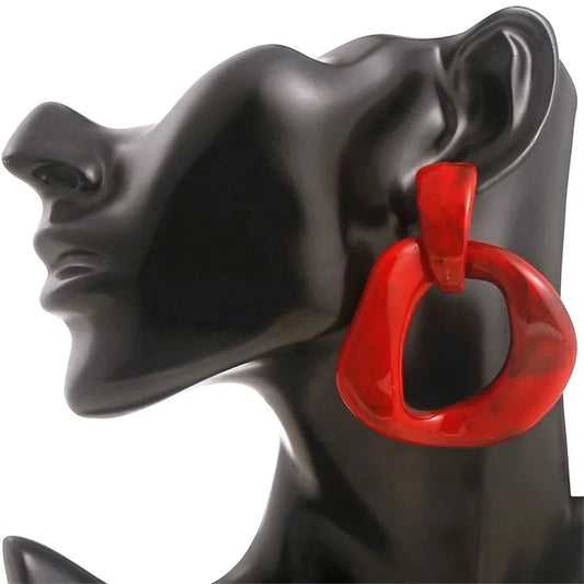 Σκουλαρίκια κόκκινα ακρυλικά - EA555