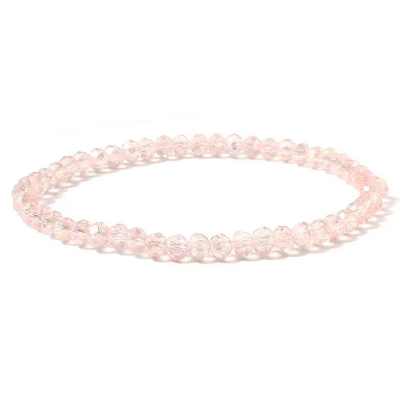 Βραχιόλι με ροζ πέτρες - w227