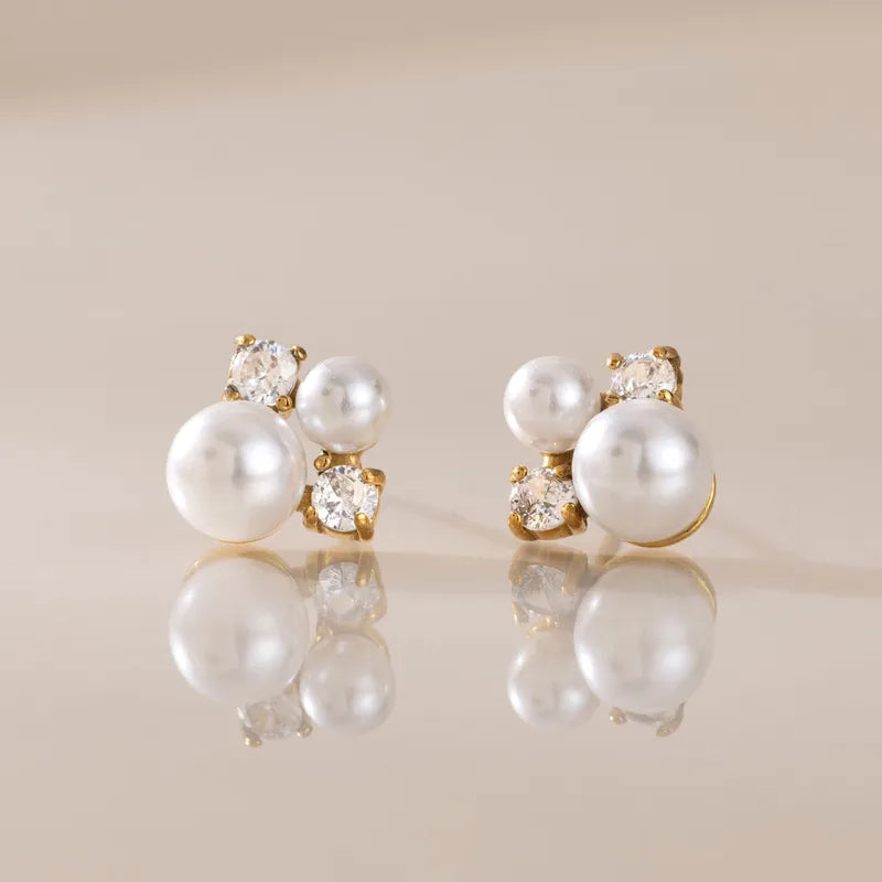 Pendientes estrella de mar de acero con piedras azules- EA681