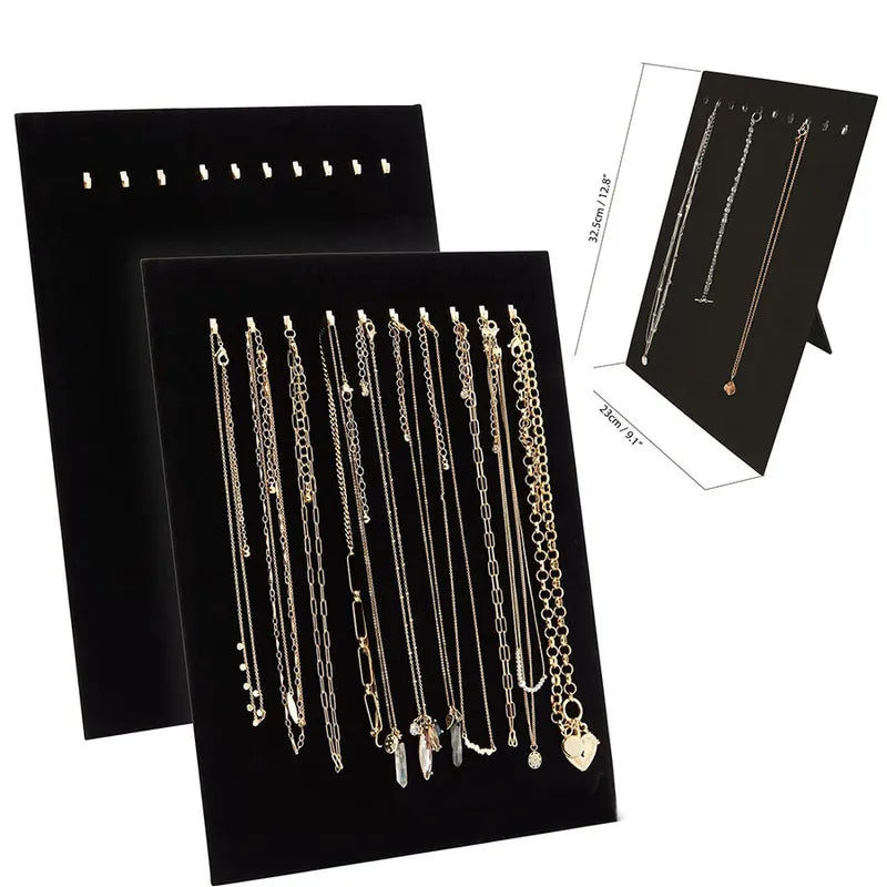 Stand per 10 gioielli in velluto nero -p050