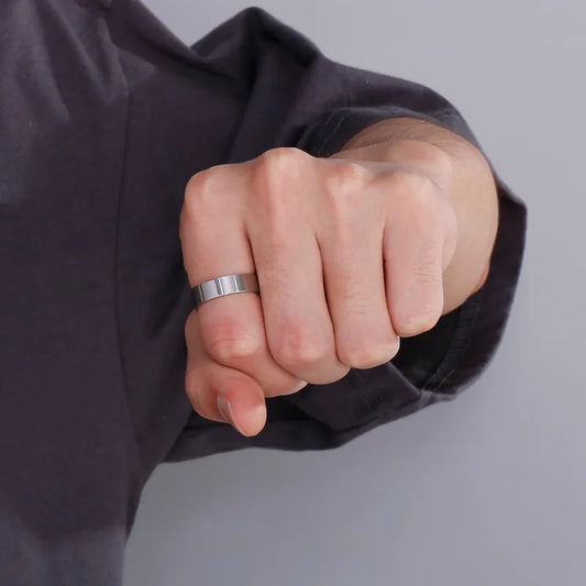 Anneau en acier vera épais argent-r045