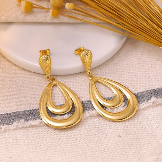 Steel shell earrings white with pearl - EA756