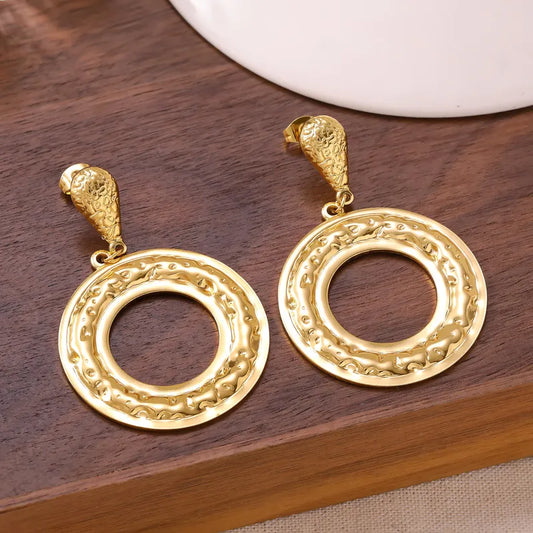 Steel shell earrings white with pearl - EA756