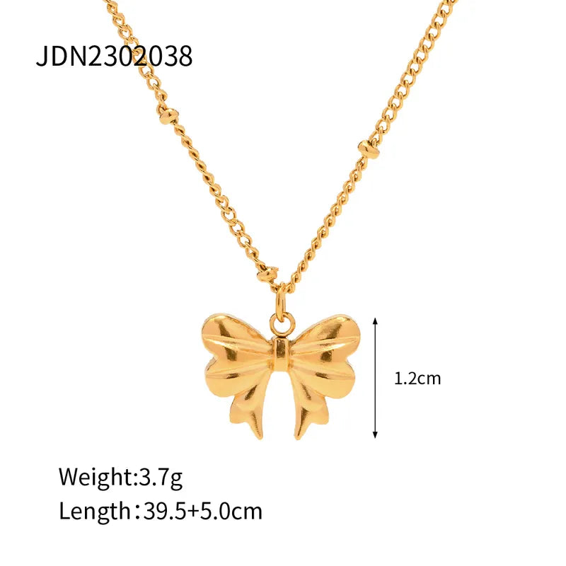 Acciaio oro collana con prua-ne013