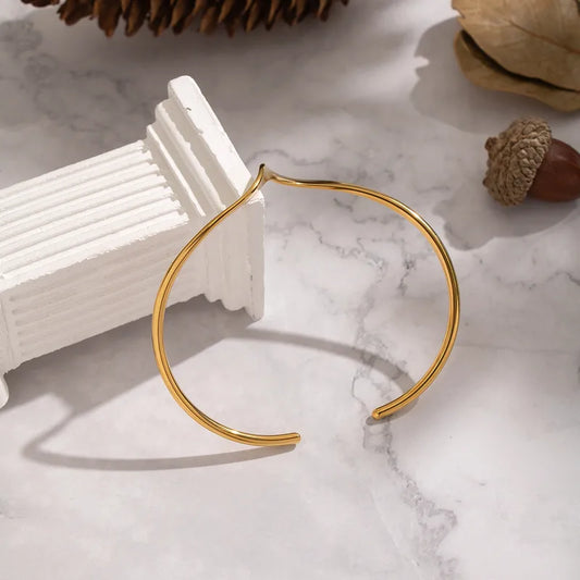 Βραχιόλι χρυσό ατσάλι κυματιστό σχήμα-BR265