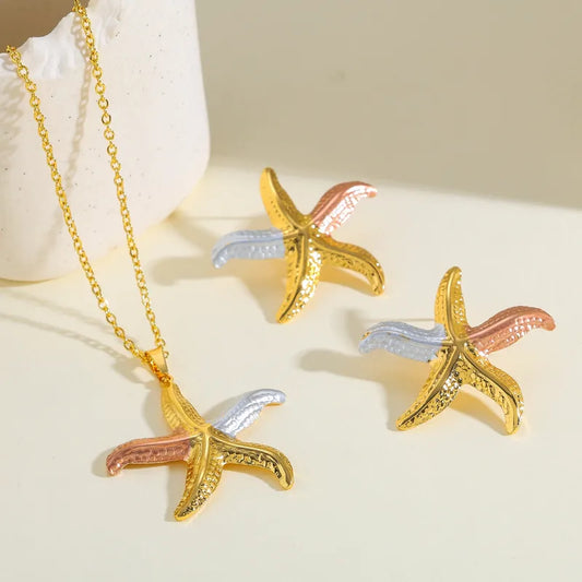 Σετ επιχρυσωμένο ατσάλι με αστερίες- SET074