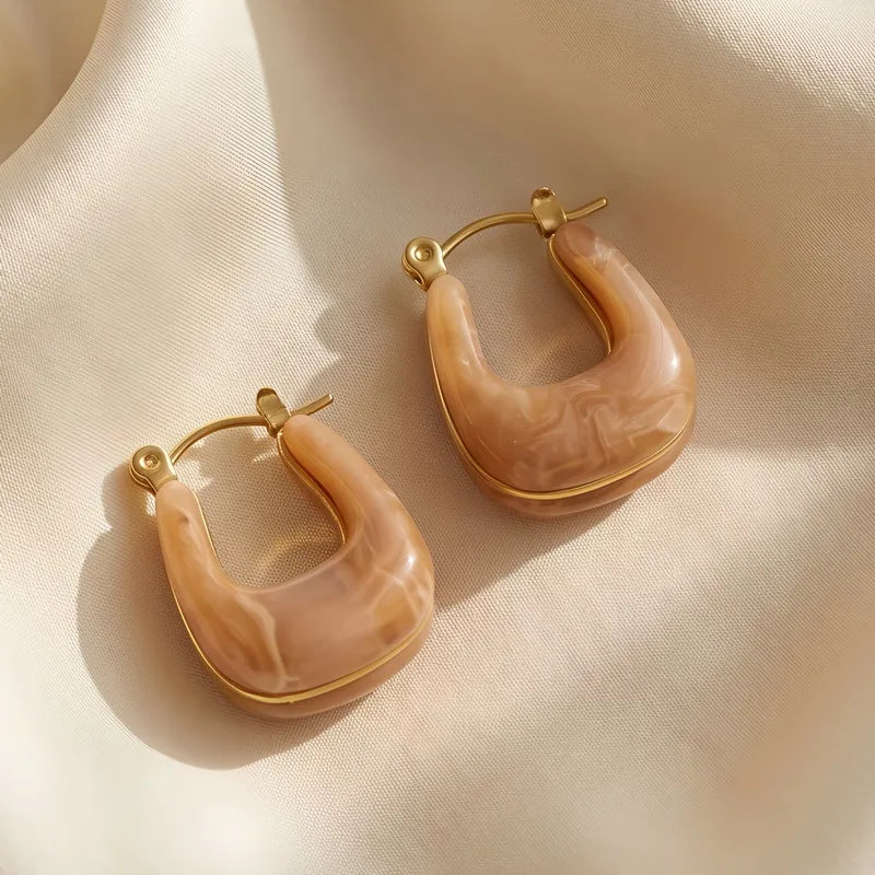 Boucles d'oreilles coquillage acier blanc avec perle - EA756
