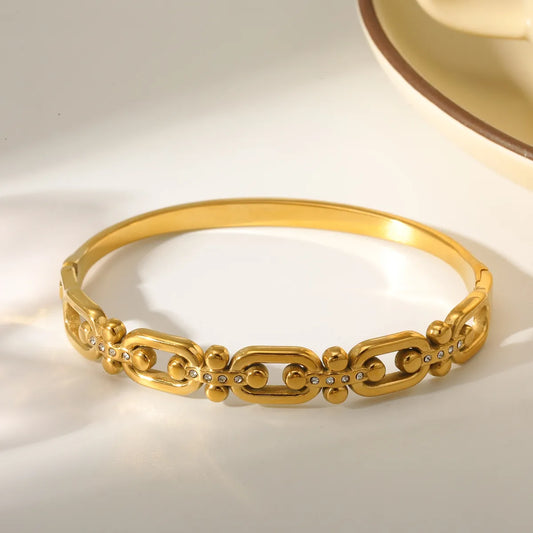 Βραχιόλι επιχρυσωμένο ατσάλι με zircon-BR163