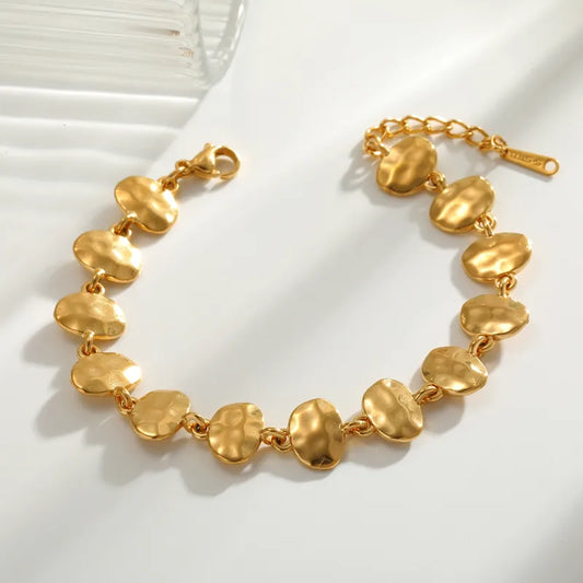 Βραχιόλι επιχρυσωμένο ατσάλι φαρδύ-BR128