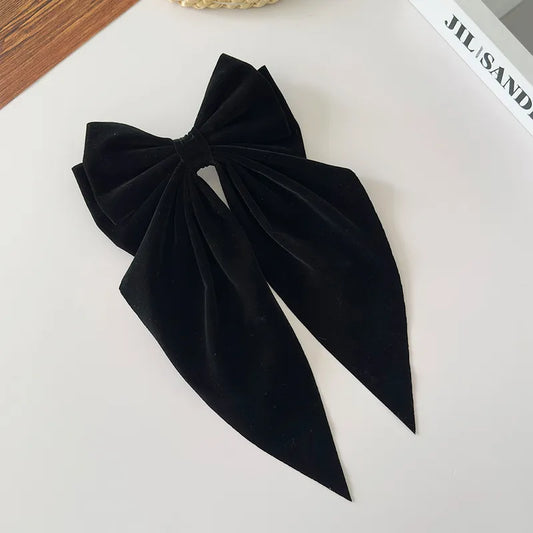 Κλιπ με βελούδινο φιόγκο μαύρο- HA038