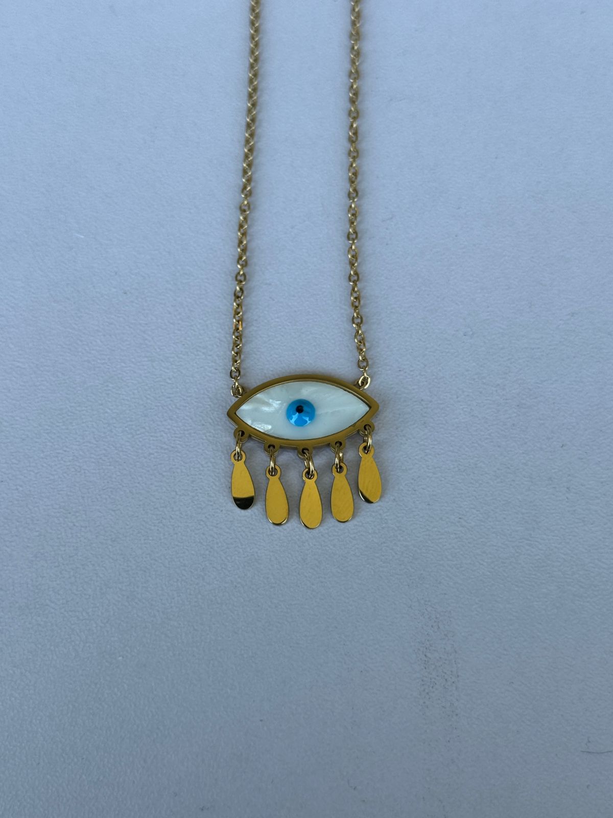 Steel necklace with eye - w487