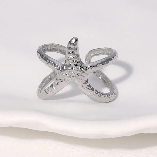 Δαχτυλίδι ατσάλινο αστερίας - w471