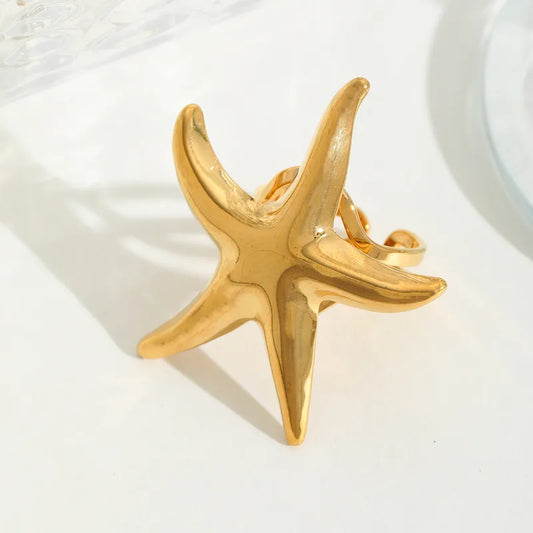 Ring Gilded Glossy Starstage Steel-