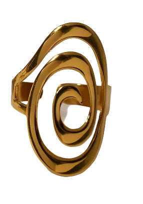 Anello a spirale placcato in oro ovale -R247