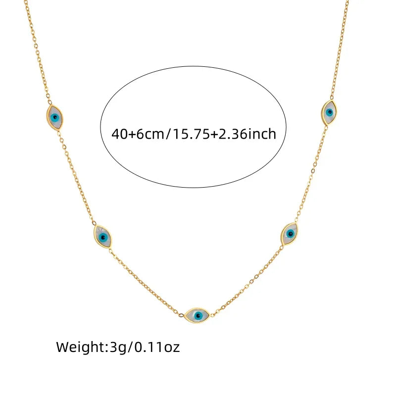 Collana Grafico oro con occhi blu-ne367