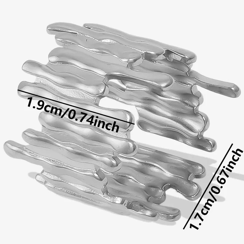 Anel de aço prateado - w061