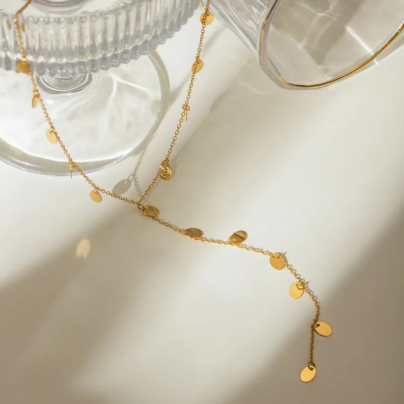 Collana in acciaio e oro - w041