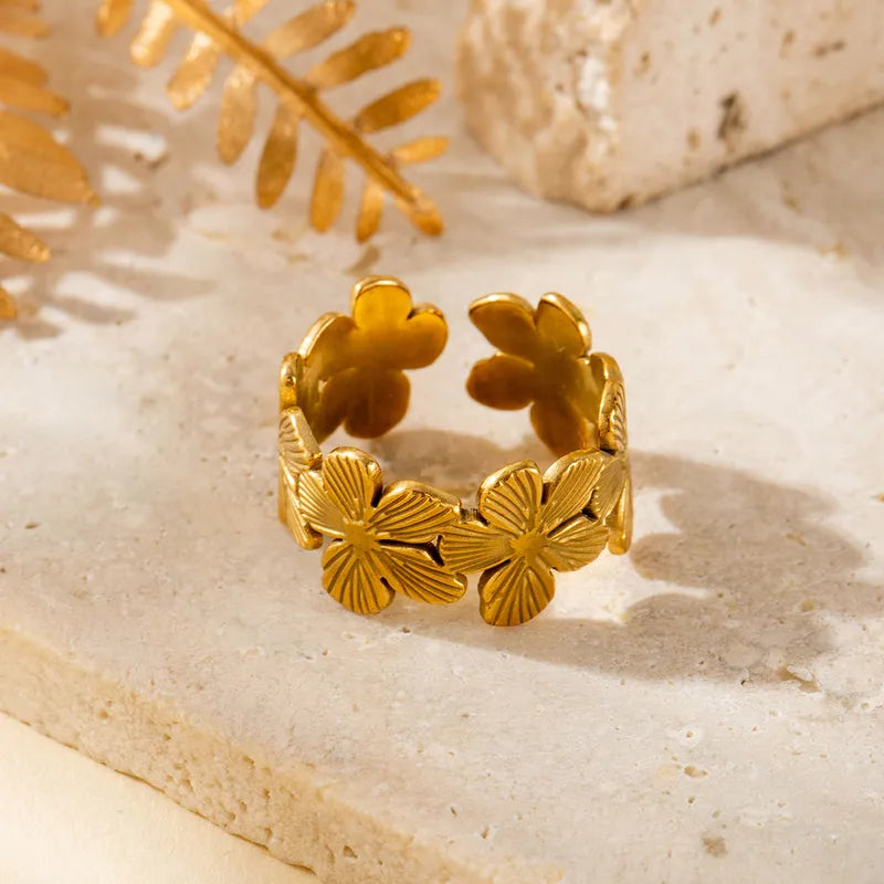 Steel gold ring - w477