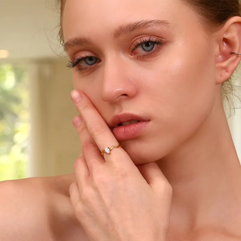 Anneau Gold Plum Zig Zag avec Petradi-R244