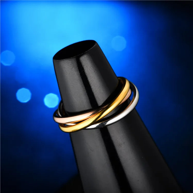 Steel ring in 3 metallic shades-R223