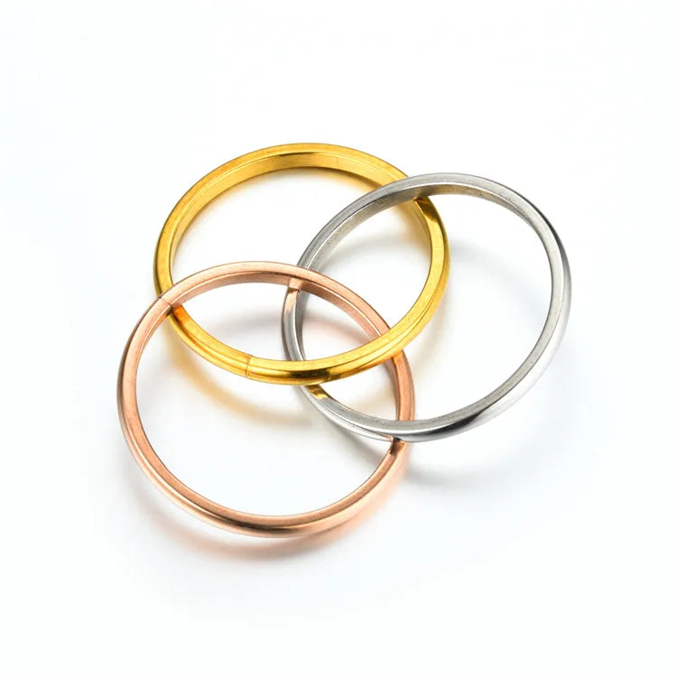 Steel ring in 3 metallic shades-R223