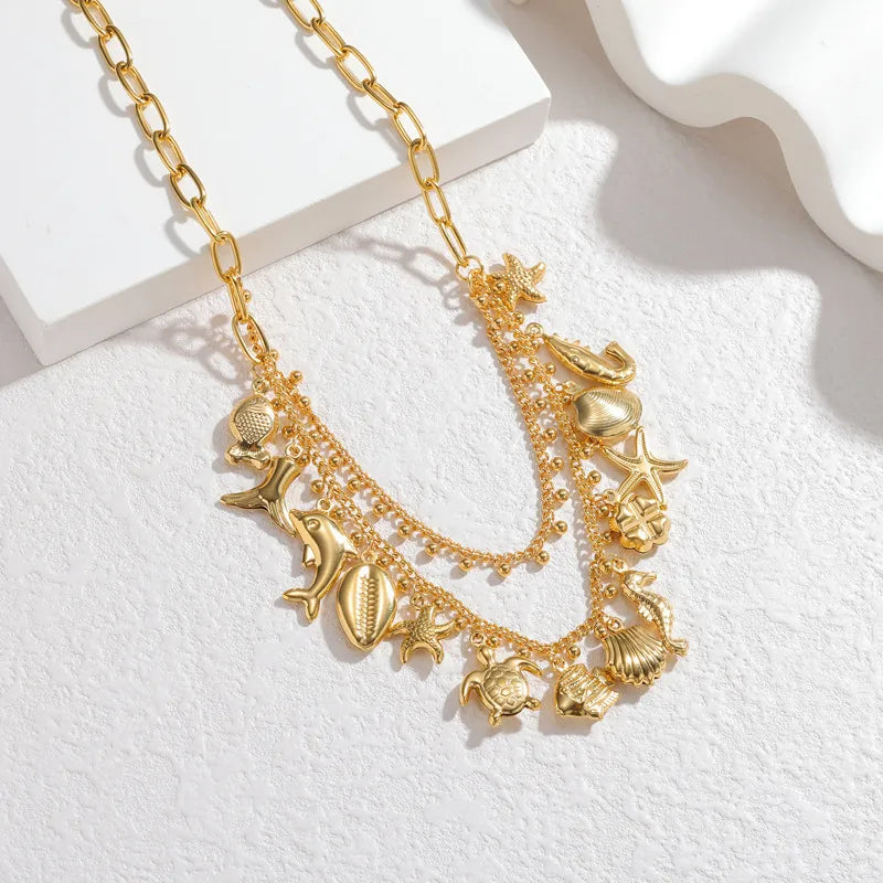 Κολιέ ατσάλινο με καλοκαιρινά στοιχεία - NE602