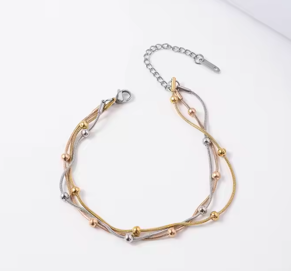 Bratara din otel cu 3 culori diferite-BR243