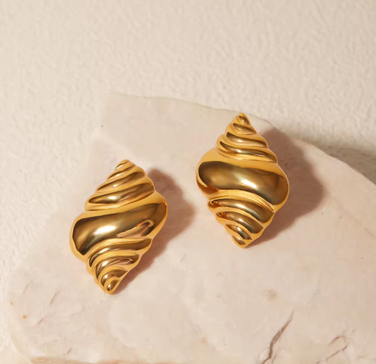 Cercei din oțel placat cu aur -